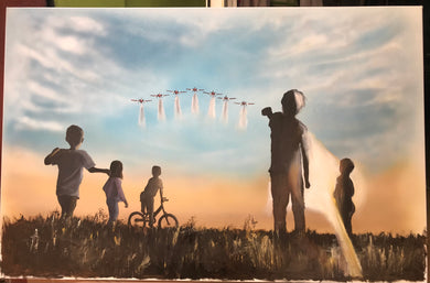 Patrulla Aguila a su paso por Zaragoza.